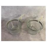 Two Vintage Pyrex Glass Double Boilers
