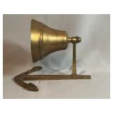 Brass Wall-Mounted Ship's Bell With Anchor Motif