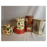Decorative Tin Containers, Various Designs