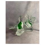 Murano-Style Art Glass Lovebirds Sculpture