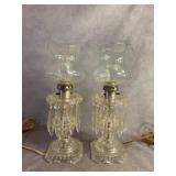 13-Inch Crystal Table Lamps with Prisms