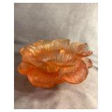 Dorothy Thorpe Frosted Orange Lucite Bowl