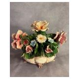Capodimonte Porcelain Floral Centerpiece