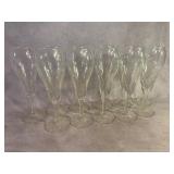 11 Clear Glass Champagne Flutes, 8.5' Tall