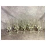 12 Etched Glass Stemmed Mugs