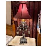 Victorian-Style Table Lamp with Prisms