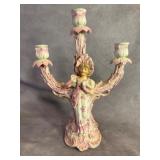 Antique Porcelain Three-Branch Candelabra