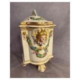Capodimonte Porcelain Cachepot with Lid