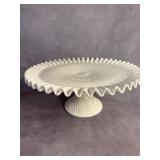 Fenton Milk Glass Pedestal Cake Plate, 13'