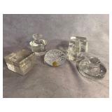 Five Assorted Crystal Paperweights