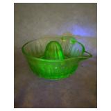 Uranium Glass Juicer with Handle and Spout