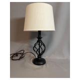 Metal Table Lamp With White Shade