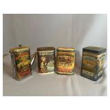 Four Decorative Vintage-Style Tins