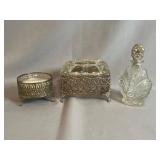 Glass and Filigree Vanity Items