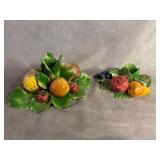Capodimonte Ceramic Fruit Arrangements