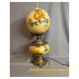 Hand-Painted Gone with the Wind Style Oil Lamp