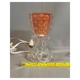 Glass Accent Lamp with Orange Shade