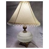 Crystal Table Lamp with Fabric Shade