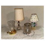 Four Table Lamps in Mixed Materials