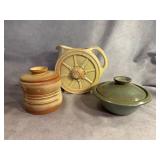 Frankoma Pottery Pitcher and Covered Dishes