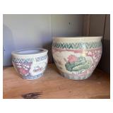 Ceramic Planters with Hand-Painted Designs