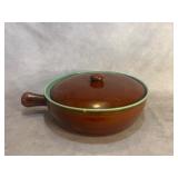 Brown and Green Ceramic Lidded Casserole Dish