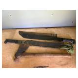 Plymouth Machete with Sheath and Axe