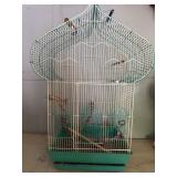 Teardrop-Shaped Metal Birdcage with Perches