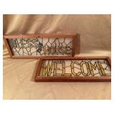 Two Stained Glass-Style Wall Plaques