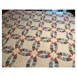 Handmade Patchwork Double Wedding Ring Quilt
