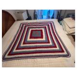 Handmade Crochet Blanket With Greek Letters