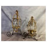 Gold-Toned Decorative Metal Candle Holders