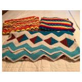 Three Handcrafted Crochet Afghans
