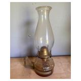 Wall-Mounted Amber Glass Oil Lamp