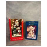 Musical Christmas Santa and Carousel Figurines