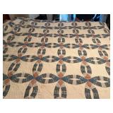Handmade Double Wedding Ring Quilt