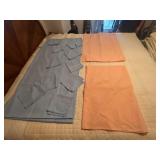Blue and Peach Textile Linens