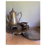 Silver-Plated Coffee Set with Tray Ensemble