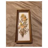 Framed Floral Art with Yellow Irises