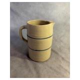 Stoneware Pitcher with Blue Band Decoration