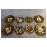 Eight Decorative Brass Wall Plates