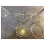Six Clear Pyrex Glass Baking Dishes