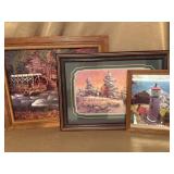 Three Framed Wall Art Prints, Mixed Themes