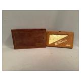 Two Domino Sets with Wood and Vinyl Cases