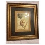 Framed Print of Monkey on a Tree Branch