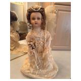Porcelain Bride Doll in Lace Dress