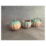 Vintage Kellems Pottery Melon-Shaped Set