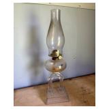 Glass Oil Lamp with Brass Burner