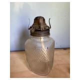 Queen Anne Brass Oil Lamp with Glass Base