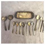 Silver-Plated Flatware and Tray Set